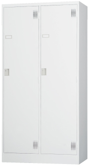 スチール2人用ロッカー ※内筒交換錠（受注生産・納期約1ヶ月） TLK-N2WN 幅900×奥行515×高さ1790
