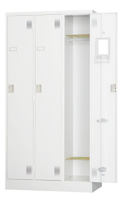 スチール3人用ロッカー※シリンダー錠 TLK-S3 幅900×奥行515×高さ1790