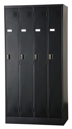 スチール4人用ロッカー※シリンダー錠 TLK-S4-MB 幅900×奥行515×高さ1790