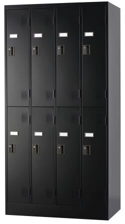スチール8人用ロッカー※内筒交換錠（受注生産・納期約1ヶ月） TLK-N8-MB 幅900×奥行515×高さ1790