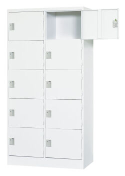 スチール 10人用ロッカー 2列5段深型シリンダー錠 TLK-SC10 幅900×奥行515×高さ1790mm