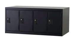 スチール 4人用ロッカー 【シリンダー錠】 TLK-US4-MB 幅900×奥行515×高さ400mm（受注生産品）