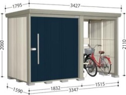 タクボ物置 Mr.ストックマンプラスアルファ TP-3315 一般型　標準型 幅3347×奥行1590×高さ2110mm