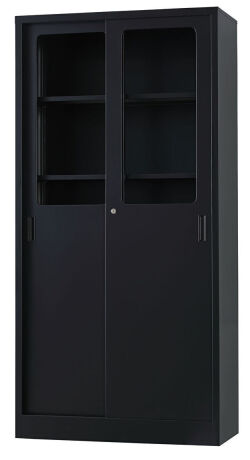 コンビ引戸書庫　 TS-36SG-MB （マットブラック）  幅880×奥行400×高さ1790