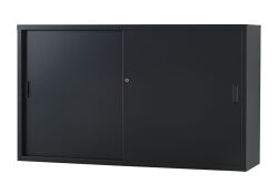 スチール引戸書庫 TS-53DS-MB （マットブラック） 幅1500×奥行515×高さ880
