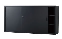 スチール引戸書庫 TS-63S-MB （マットブラック）  幅1760×奥行400×高さ880
