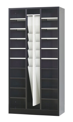 シューズロッカー（マットブラック） 10人用傘立て付きシューズロッカー（受注生産） 下置き用 USL-10-MB 幅755.5×奥行350×高さ1530mm