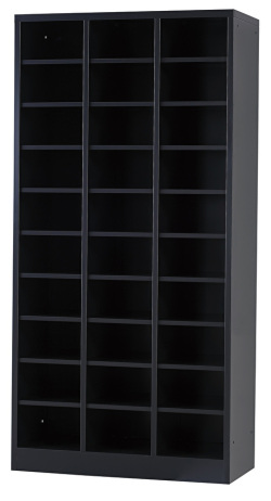 シューズロッカー（マットブラック） 30人用オープンシューズロッカー 3列10段 USL-310-MB 幅755.5×奥行350×高さ1530mm