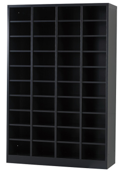 シューズロッカー（マットブラック） 40人用オープンシューズロッカー 4列10段 USL-410-MB 幅1000×奥行350×高さ1530mm