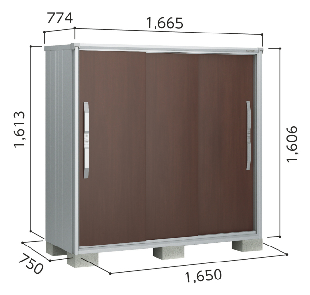 ☆ ヨド物置 エスモ 1607 3枚扉 幅165cm 中古品 解体済み ☆
