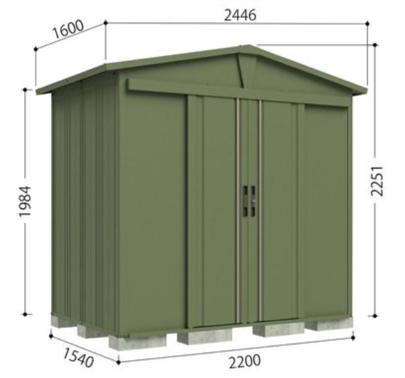 LSN-2215 ガーデニング物置 LEISURE（リジュー）間口2446×奥行1600×高