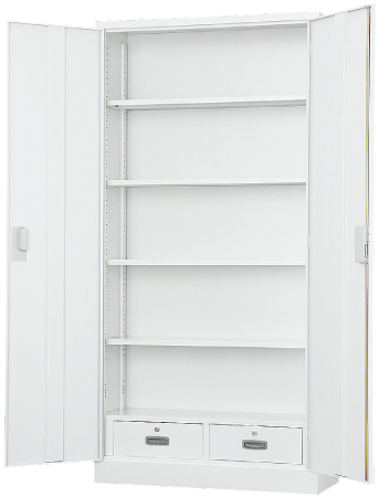 両開き書庫（引出し付き） TS-36HDN 幅880×奥行380×高さ1790