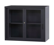 ガラス引戸　上置書庫 A4-32G-MB （マットブラック） 幅880×奥行400×高さ730