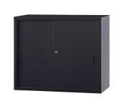 スチール引戸　上置書庫 A4-32S-MB （マットブラック） 幅880×奥行400×高さ730