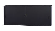 スチール引戸　上置書庫 A4-62S-MB （マットブラック） 幅1760×奥行400×高さ730