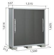 ESF-1505D ヨド物置 エスモ 小型物置 間口1500×奥行513×高さ1614mm