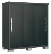 【1台限定セール（エリア限定）】ESF-1807A ヨド物置 エスモ（本体ブラック）＋扉ウッディエボニー(WE）小型物置 間口1800×奥行750×高さ1913mm