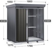 FS-1814SF イナバ物置（稲葉製作所） 中型物置 フォルタ・フランネルグレー [一般型] 間口1790×奥行1370×高さ2085mm