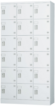 18人用ロッカー（3列6段） GLK-D18T ダイヤル錠 幅900×奥行380×高さ1790