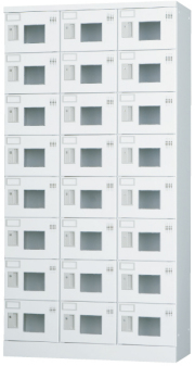 24人用ロッカー（3列8段） GLK-S24TW　※窓付きタイプ（受注生産・納期約1ヶ月）  幅900×奥行380×高さ1790