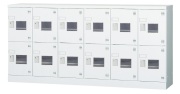 12人用ロッカー（6列2段） GLK-A12YSW 窓付き（南京錠用引手）【受注生産】 幅1800×奥行380×高さ880mm