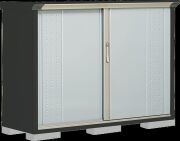 【6月末まで限定特価】GPY-155DF  （本体アイボリーブラック）  タクボ物置グランプレステージジャンプ 全面棚タイプ 幅1488×奥行530×高さ1100mm