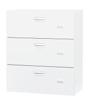 スチール ラテラル書庫3段・ダイヤル錠（受注生産） 下置き用 HOS-DL3XN 幅900×奥行450×高さ1050mm