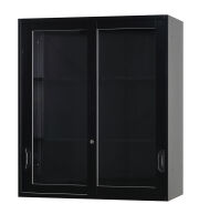 スチール ガラス引き違い書庫 上置き用 HOS-HKGXN-B 幅900×奥行450×高さ1050mm