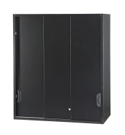 スチール3枚引き違い書庫（受注生産） 上置き用 HOS-HKS3USX-B 幅900×奥行400×高さ1050mm