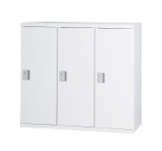 スチール 片開き書庫3列 上下兼用・シリンダー錠 HOS-SS31 幅900×奥行450×高さ820mm