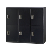 スチール 片開き書庫3列2段 上下兼用・シリンダー錠 HOS-SS32-B 幅900×奥行450×高さ820mm