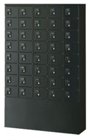 KLKK-S40-KBK (錠無しタイプ) 40人用貴重品ロッカー 幅1000×奥行250×高さ1600mm