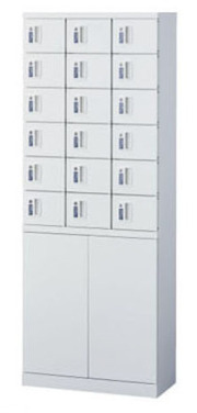 KLKW-18H-R (コインリターン錠タイプ) 18人用用貴重品ロッカー 幅600×奥行300×高さ1600mm