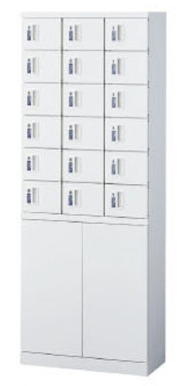 KLKW-18H-TN (内筒交換錠タイプ) 18人用用貴重品ロッカー 幅600×奥行300×高さ1600mm