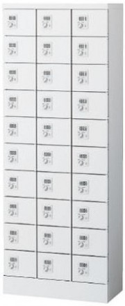 KLKW-30-D (ダイヤル錠タイプ) 30人用貴重品ロッカー 幅600×奥行300×高さ1600mm