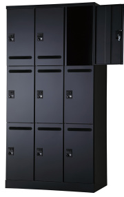 9人用更衣ロッカー　可動棚式 ダイヤル錠タイプ RLK-TAKD9390-BMB 幅900×奥行515×高さ1790mm