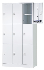 9人用更衣ロッカー　可動棚式 ダイヤル錠タイプ RLK-TTKD9390-WTW 幅900×奥行515×高さ1790mm