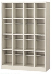 SBN-L16 生興（SEIKO） 4列4段/16人用シューズボックス（長ぐつ対応型・中棚付） 幅1000×奥行350×高さ1450mm