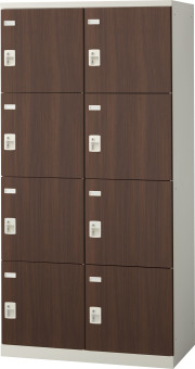 SLBD-8W-D2 （ダイヤル錠・扉色 ウォールナット） SEIKO FAMILY 生興 8人用ロッカー 幅900×奥行515×高さ1800mm