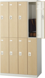 SLBL-8-D2 （ダイヤル錠・扉色 ナチュラル） SEIKO FAMILY 生興 8人用ロッカー 幅900×奥行515×高さ1800mm