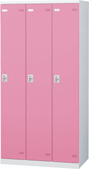 SLBP-3-D2 （ダイヤル錠・扉色 ピンク） SEIKO FAMILY 生興 3人用ロッカー 幅900×奥行515×高さ1800mm