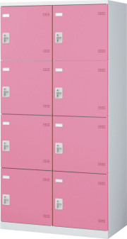 SLBP-8W-D2 （ダイヤル錠・扉色 ピンク） SEIKO FAMILY 生興 8人用ロッカー 幅900×奥行515×高さ1800mm