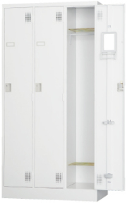 スチール3人用ロッカー※ダイヤルロック式  TLK-D3N 幅900×奥行515×高さ1790