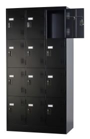 スチール12人用ロッカー※ダイヤルロック式  TLK-D12N-MB  幅900×奥行515×高さ1790