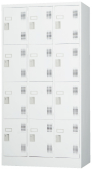 スチール12人用ロッカー※シリンダー錠 TLK-S12 幅900×奥行515×高さ1790