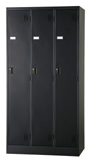 スチール3人用ロッカー※ダイヤルロック式  TLK-D3N-MB  幅900×奥行515×高さ1790