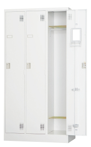 スチール3人用ロッカー※シリンダー錠 TLK-S3 幅900×奥行515×高さ1790