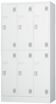 スチール6人用ロッカー※シリンダー錠 TLK-S6 幅900×奥行515×高さ1790