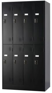 スチール8人用ロッカー※ダイヤルロック式  TLK-D8N-MB  幅900×奥行515×高さ1790
