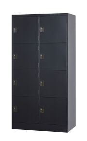 スチール 8人用ロッカー（受注生産品） 2列4段浅型シリンダー錠 TLK-SC8-MB 幅900×奥行515×高さ1790mm